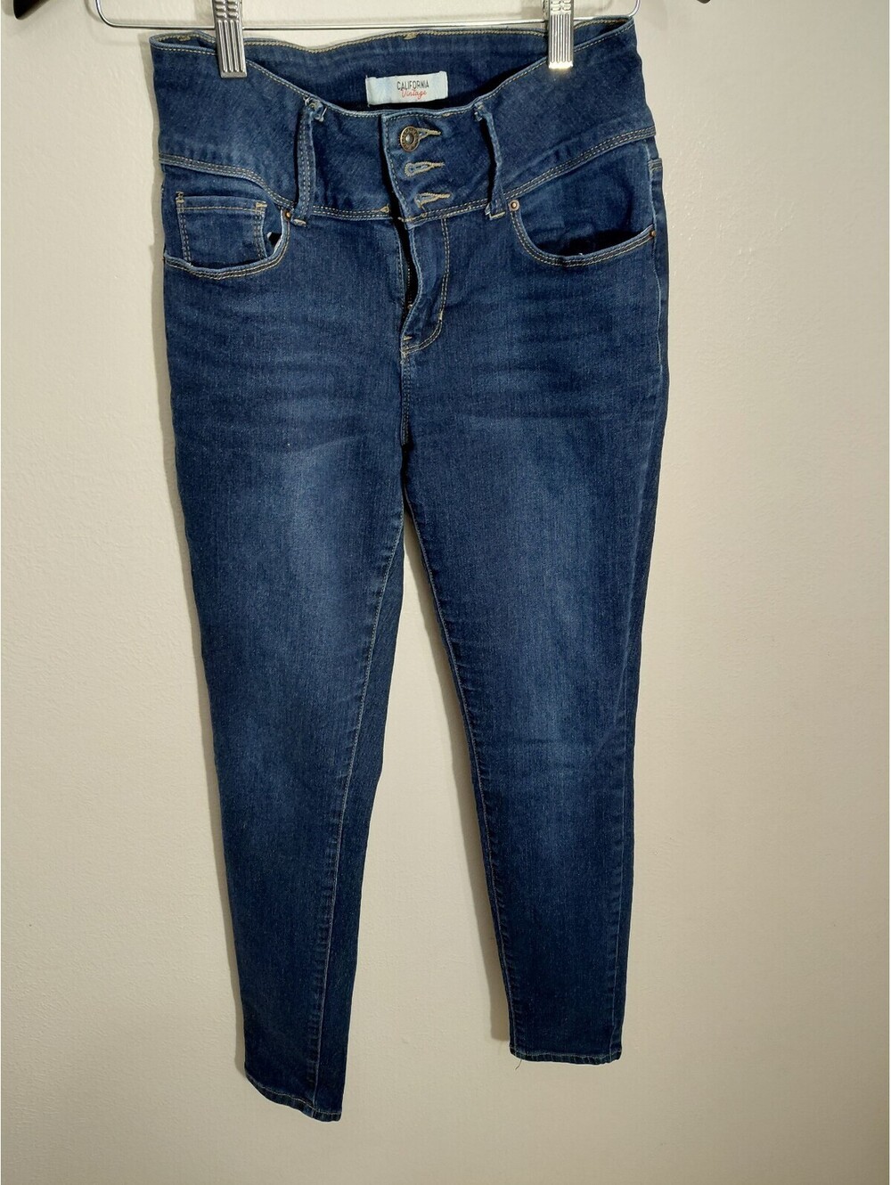 California Vintage Women's High-Waisted Blue Denim Skinny Jeans